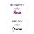 Personalized Gifts By Type Personalized Bride and Groom Paper Chair Markers Berry (Pack of 1) Weddingstar