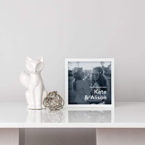 Personalized Gifts By Type Shadow Box Photo Frame - Block Font Etching White (Pack of 1) JM Weddings
