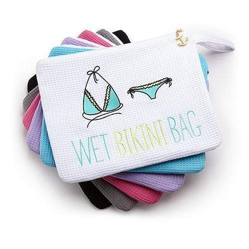 Personalized Gifts By Type Waffle Wet Bikini Bag - White (Pack of 1) JM Weddings