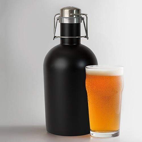 Personalized Gifts for Men Personalized Black Stainless Steel Beer Growler  Diamond Emblem Printing (Pack of 1) Weddingstar