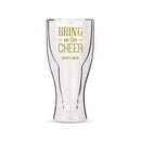 Personalized Gifts for Men Personalized Double Walled Beer Glass Bring on the Cheer Print Gold (Pack of 1) Weddingstar