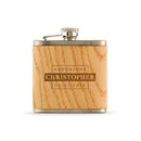 Personalized Gifts For Men Personalized Groomsman Oak Wrapped Hip Flask (Pack of 1) Weddingstar