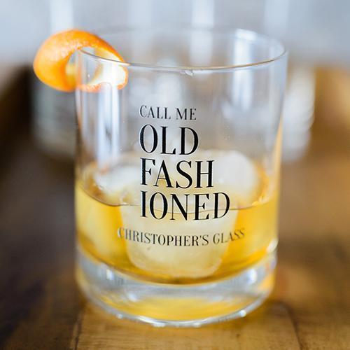 Personalized Gifts For Men Personalized Whiskey Glasses with Call Me Old Fashioned Print (Pack of 1) Weddingstar