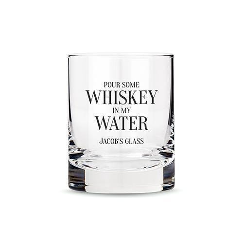 Personalized Gifts For Men Personalized Whiskey Glasses with Whiskey in my Water Print (Pack of 1) Weddingstar