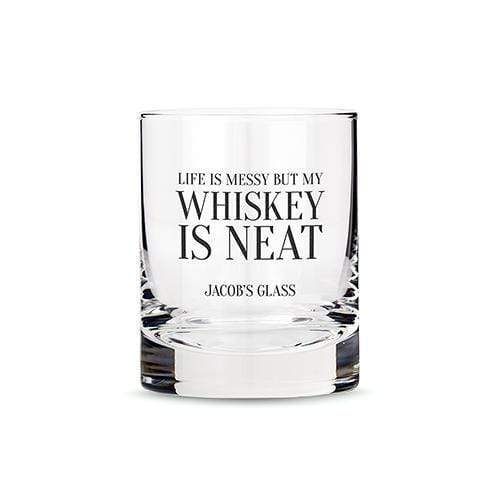 Personalized Gifts For Men Personalized Whiskey Glasses with Whiskey is Neat Print (Pack of 1) Weddingstar