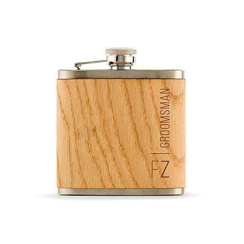 Personalized Gifts For Men Personalized Wood Flask for Groomsman - Vertical Text (Pack of 1) Weddingstar