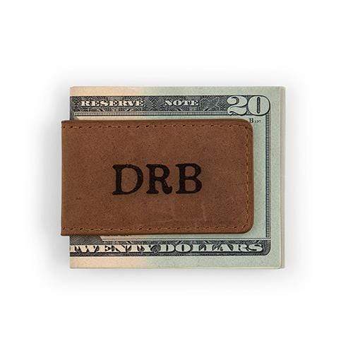 Tanned Genuine Leather Magnetic Money Clip - Personalized (Pack of 1)