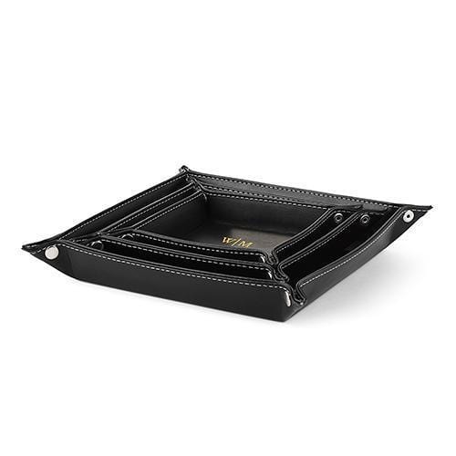 Three Piece Valet Tray Set - Line Monogram Emboss (Pack of 1)