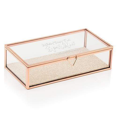 Personalized Gifts for Women Personalized Glass Jewelry Box - Every Day I'm Sparklin' Printing Rose Gold (Pack of 1) Weddingstar