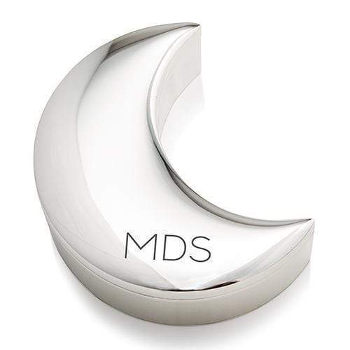 Personalized Gifts for Women Personalized Silver Half Moon Jewelry Box - Modern Initials Etching (Pack of 1) Weddingstar