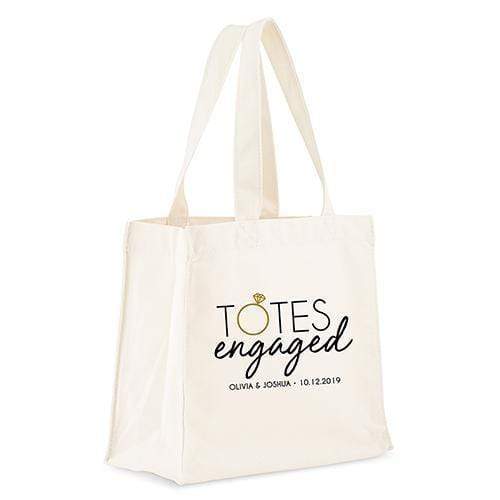 Personalized Gifts for Women Personalized White Canvas Tote Bag - Totes Engaged Tote Bag with Gussets (Pack of 1) Weddingstar