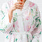 Personalized Gifts for Women Pink Watercolor Floral Silky Kimono Robe on White 1XL - 2XL (Pack of 1) Weddingstar