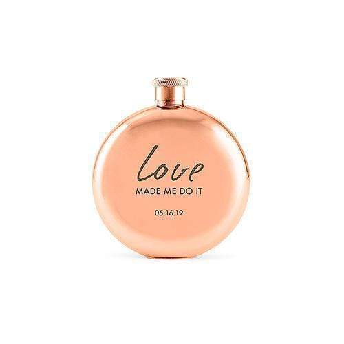 Personalized Gifts for Women Polished Rose Gold Hip Flask - Love Made Me Do It Etching (Pack of 1) Weddingstar