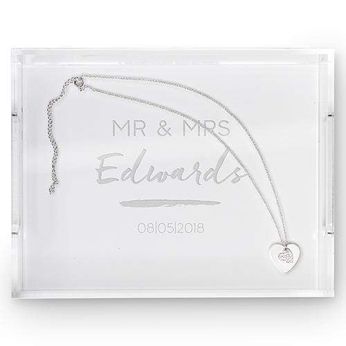 Personalized Gifts for Women Rectangular Acrylic Tray - Handwritten Text Etching (Pack of 1) Weddingstar