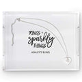 Personalized Gifts for Women Rectangular Acrylic Tray - Rings + Sparkly Things Printing Black (Pack of 1) Weddingstar