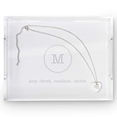 Personalized Gifts for Women Rectangular Acrylic Tray - Typewriter Monogram Etching (Pack of 1) Weddingstar