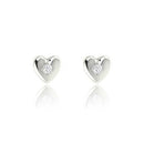 Personalized Gifts for Women Silver Heart Stud Earrings with Rhinestone Crystal (Pack of 1) JM Weddings