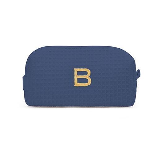 Personalized Gifts for Women Small Cotton Waffle Makeup Bag - Navy (Pack of 1) JM Weddings