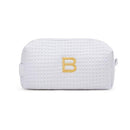 Personalized Gifts for Women Small Cotton Waffle Makeup Bag - White (Pack of 1) JM Weddings