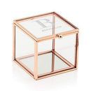 Personalized Gifts for Women Small Glass Jewelry Box with Rose Gold - Modern Serif Initial Etching (Pack of 1) JM Weddings