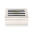 Personalized Gifts for Women Small Modern Personalized Jewelry Box - Striped Print Gold Silver (Pack of 1) JM Weddings