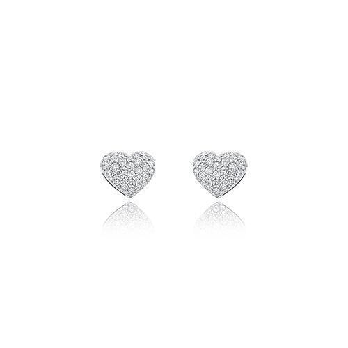 Personalized Gifts for Women Sparkling Rhinestone Heart Stud Earrings (Pack of 1) JM Weddings