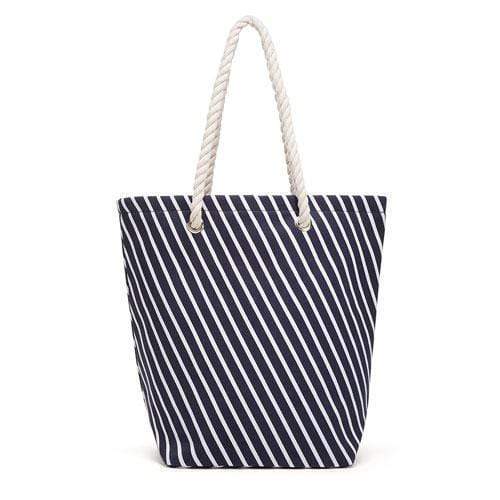 Personalized Gifts for Women Stripe Cabana Tote - Navy (Pack of 1) JM Weddings