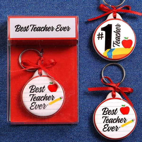 Teacher key chain - 2 assorted designs in a 12 piece display