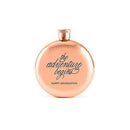 The Adventure Begins Round Rose Gold 3oz Hip Flask (Pack of 1)