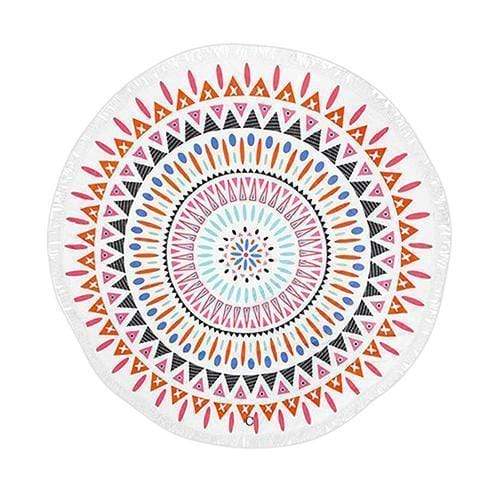 Tribal Print Round Beach Towel - Multi-color (Pack of 1)