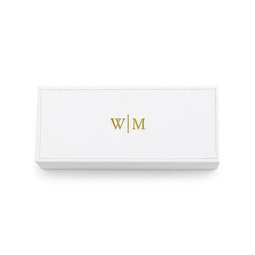 Vegan Leather Jewellery Box - Line Monogram Emboss Black (Pack of 1)