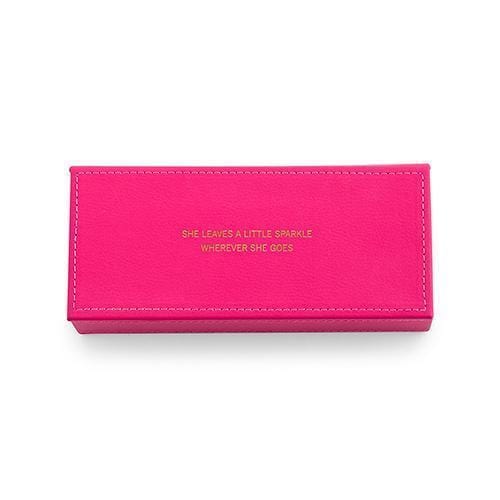 Vegan Leather Jewellery Box - Little Sparkle Emboss Fuchsia (Pack of 1)