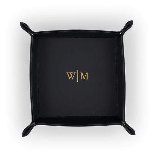 Personalized Gifts for Women Vegan Leather Jewellery Tray - Line Monogram Emboss Medium White (Pack of 1) JM Weddings