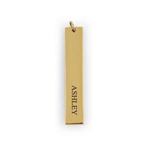 Personalized Gifts for Women Vertical Rectangle Tag Pendant - Classic Serif Font Matte Gold (Pack of 1) JM Weddings