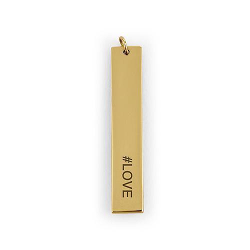 Personalized Gifts for Women Vertical Rectangle Tag Pendant - Modern Sans Serif Font Matte Gold (Pack of 1) JM Weddings