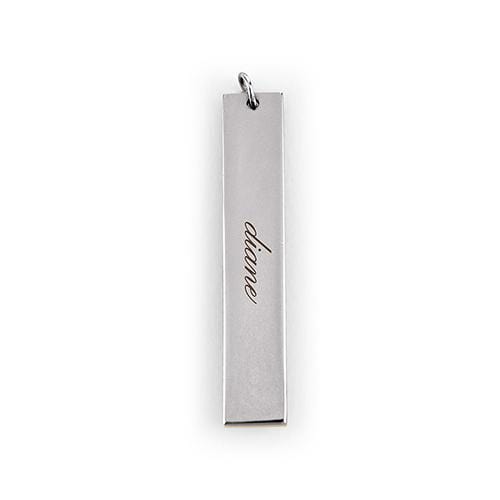 Personalized Gifts for Women Vertical Rectangle Tag Pendant - Script Font Matte Gold (Pack of 1) JM Weddings
