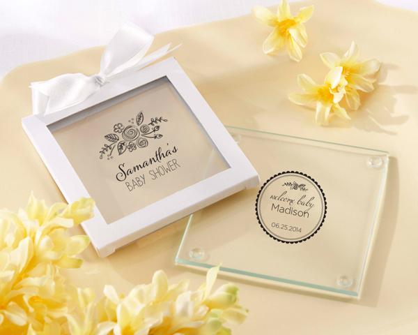 Personalized Glass Coaster - Rustic Baby Shower (3 Sets of 12)-Bridal Shower Decorations-JadeMoghul Inc.