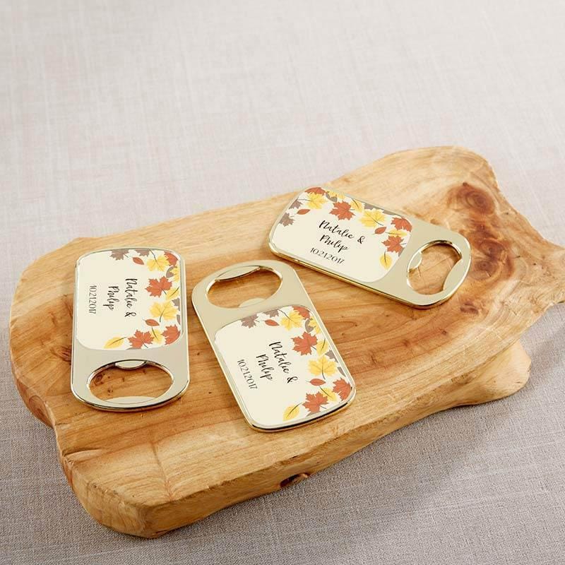 Personalized Gold Bottle Opener - Fall Leaves(24 Pcs)-Wedding Reception Accessories-JadeMoghul Inc.