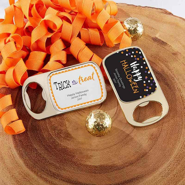 Personalized Gold Bottle Opener - Halloween(24 Pcs)-Wedding Reception Accessories-JadeMoghul Inc.
