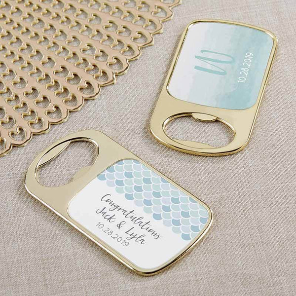 Personalized Gold Bottle Opener - Seaside Escape(24 Pcs)-Wedding Reception Accessories-JadeMoghul Inc.