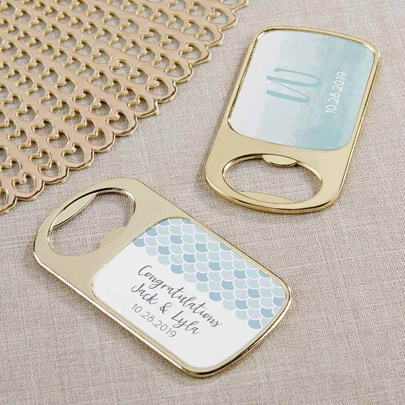 Personalized Gold Bottle Opener - Seaside Escape(24 Pcs)-Wedding Reception Accessories-JadeMoghul Inc.