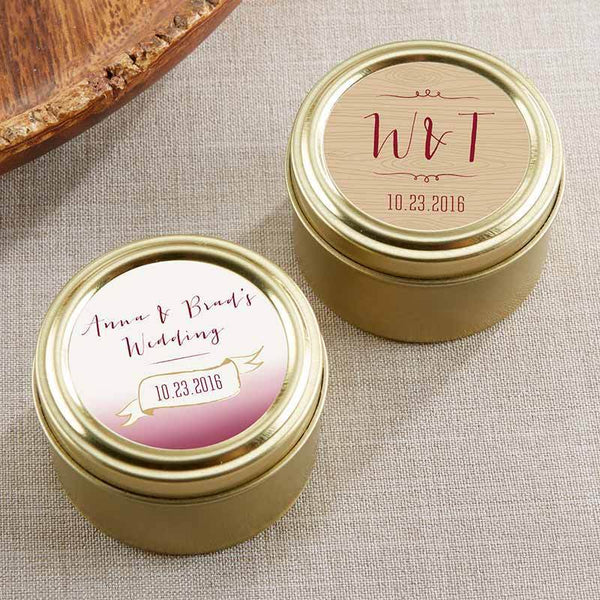 Personalized Gold Round Candy Tin - Vineyard (2 Sets of 12)-Gold Theme-JadeMoghul Inc.