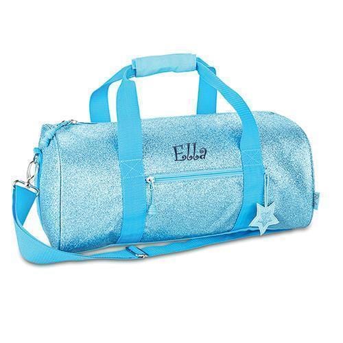 Personalized Kids Glitter Duffle Bag - Turquoise (Pack of 1)-Personalized Gifts For Kids-JadeMoghul Inc.