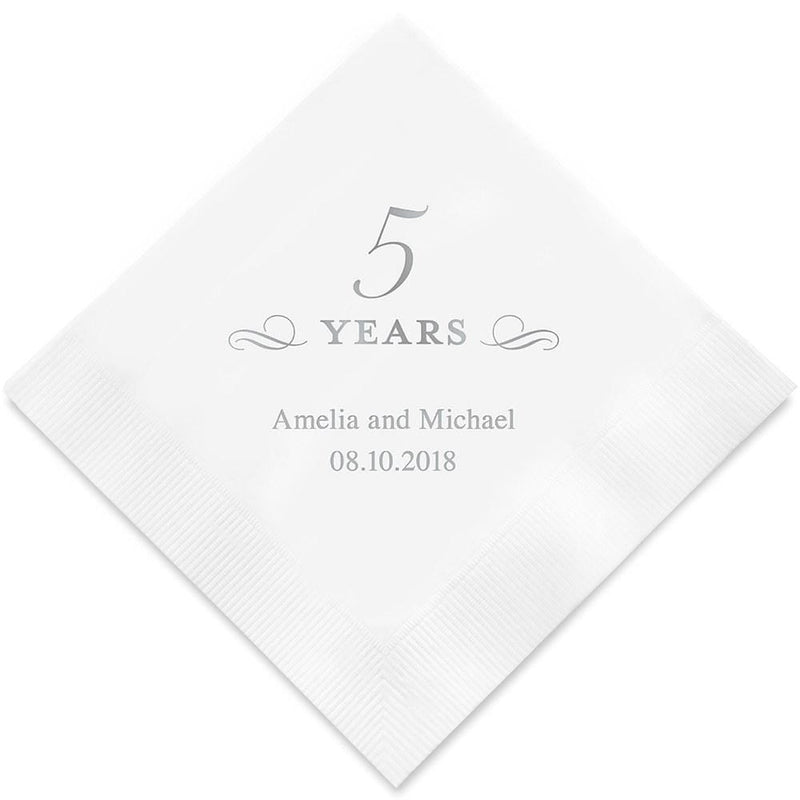Personalized Paper Napkins Printed Napkins Cocktail Navy Blue (Pack of 100) Weddingstar
