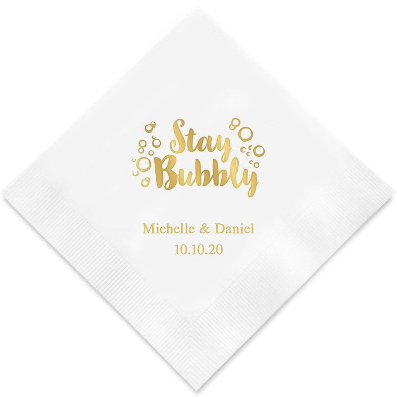Personalized Paper Napkins Printed Napkins Dinner - Rectangular Fold Ivory (Pack of 80) Weddingstar
