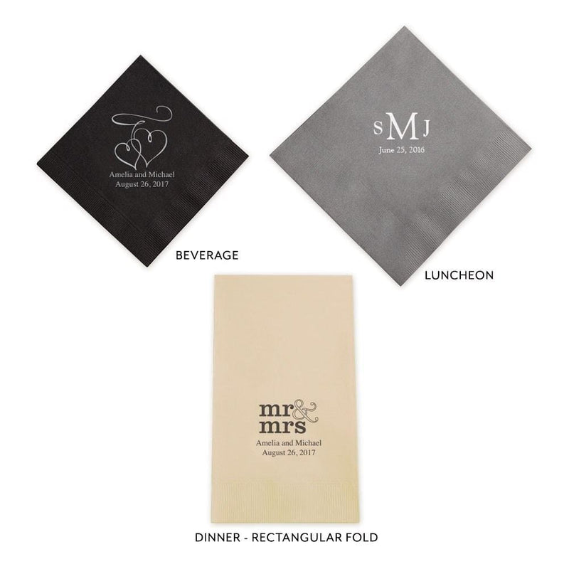 Personalized Paper Napkins Printed Napkins Luncheon White (Pack of 1) Weddingstar