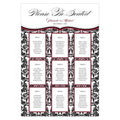 Personalized Seating Chart Kit with Love Bird Damask Design Berry (Pack of 1)-Wedding Signs-Berry-JadeMoghul Inc.