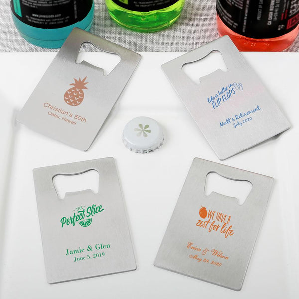 Personalized Tropical themed Credit Card stainless steel bottle opener-Celebration Party Supplies-JadeMoghul Inc.