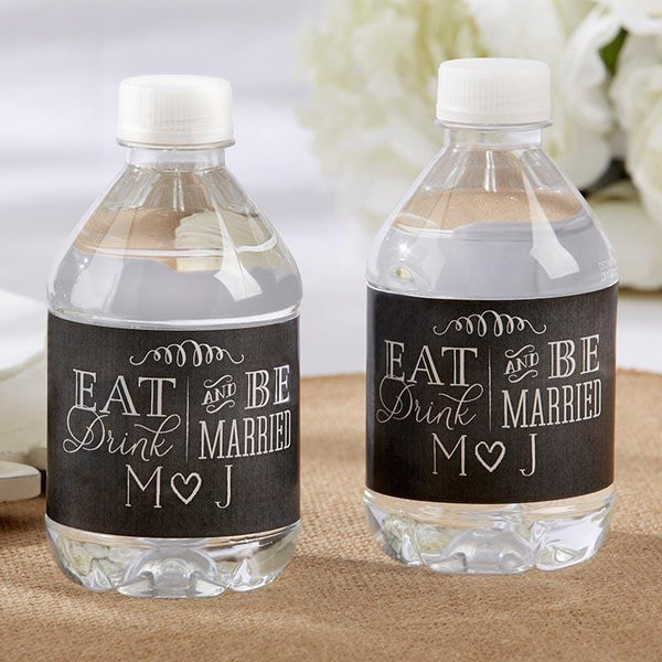 Personalized Water Bottle Labels - Eat, Drink & Be Married(24 Pcs)-Water Bottle Labels-JadeMoghul Inc.