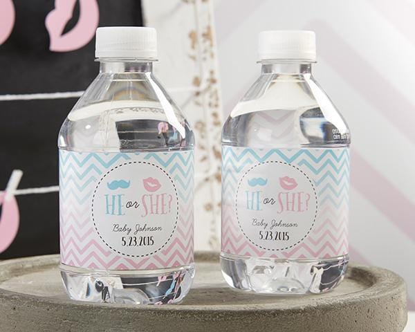 Personalized Water Bottle Labels-Kate's Gender Reveal Collection(24 Pcs)-Water Bottle Labels-JadeMoghul Inc.